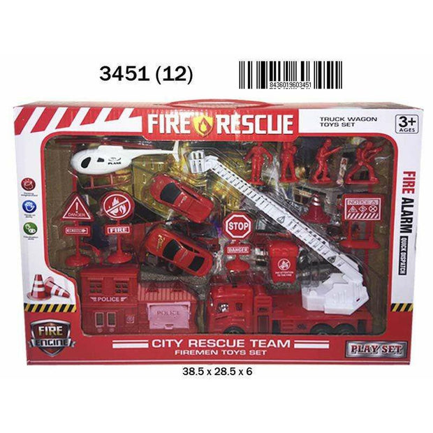 Playset Fire Rescue Fire Station 38,5 x 28,5 x 6 cm