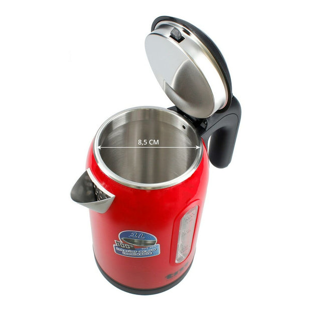 Elektrischer Wasserkocher mit LED-Licht TM Electron Rot Edelstahl