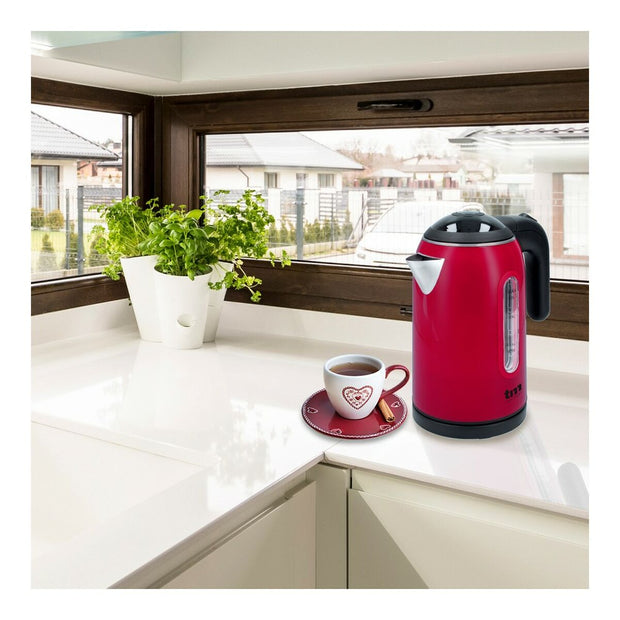 Elektrischer Wasserkocher mit LED-Licht TM Electron Rot Edelstahl