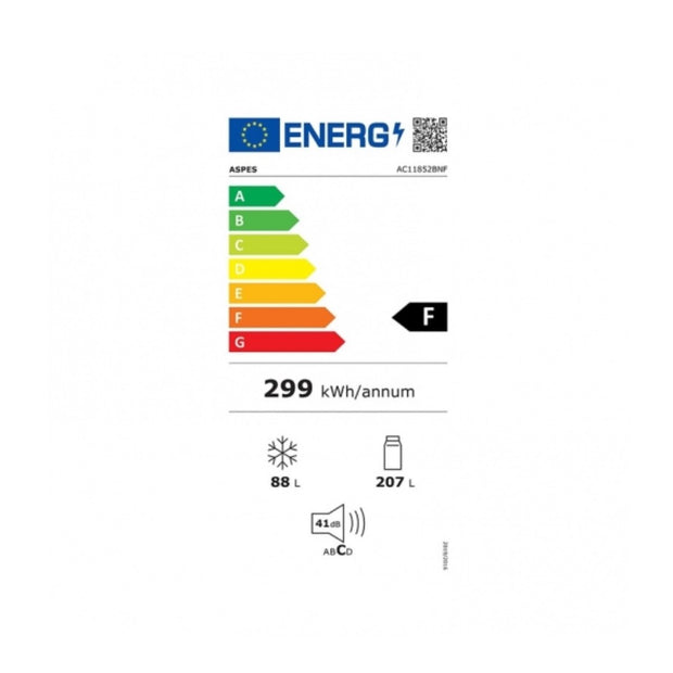 Kühl-Gefrierkombination Aspes AC11852BNFX 185 Edelstahl