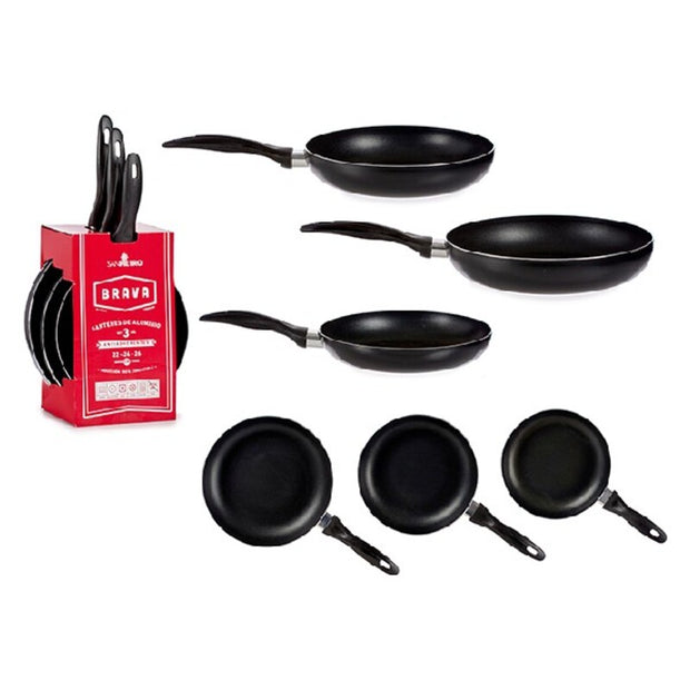 Pfannen-Set Brava Schwarz (3 Stücke)