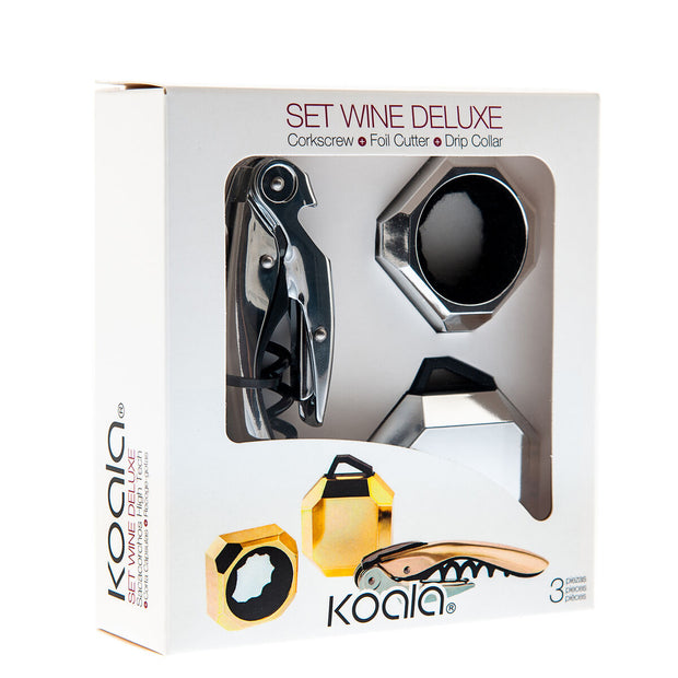 Weinzubehör-Set Koala Deluxe 3 Stücke Silberfarben Metall