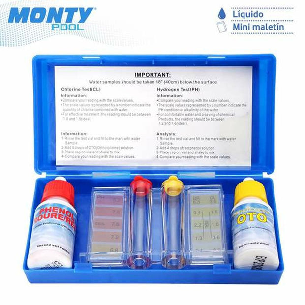 Swimming Pool Maintenance Kit Juinsa Briefcase pH test Chlorine test Plastic