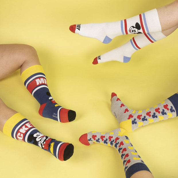 Socken Mickey Mouse Unisex 3 Paar (Einheitsgröße (36-41))