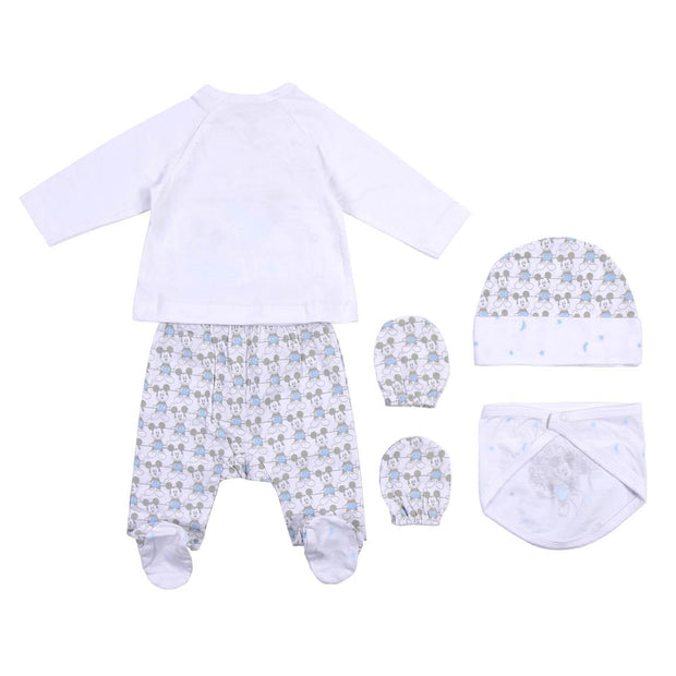 Set of clothes Mickey Mouse 4 Pieces White (1 month)