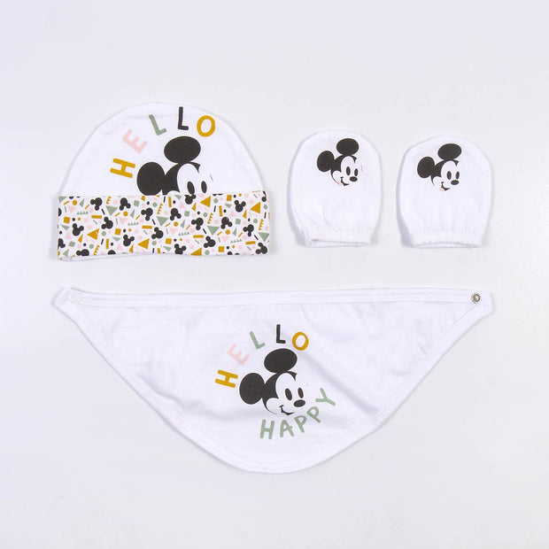 Set of clothes Mickey Mouse 4 Pieces White (1 month)