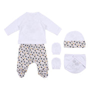 Set of clothes Mickey Mouse 4 Pieces White (1 month)