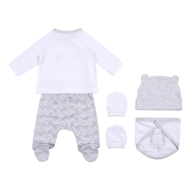 Set of clothes Mickey Mouse 4 Pieces White (1 month)