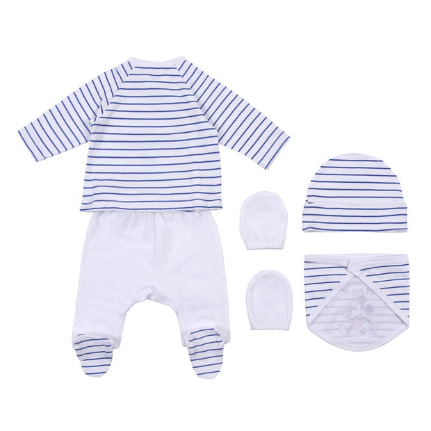 Set of clothes Mickey Mouse 4 Pieces White (1 month)