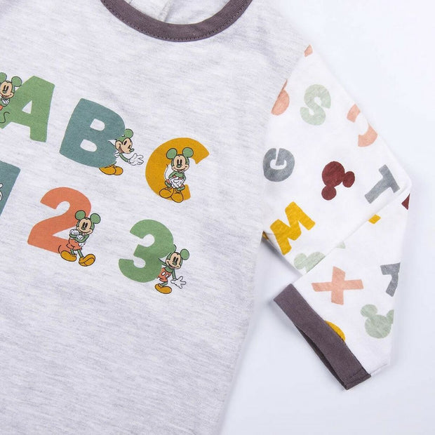 Baby's Long-sleeved Romper Suit Mickey Mouse Grey