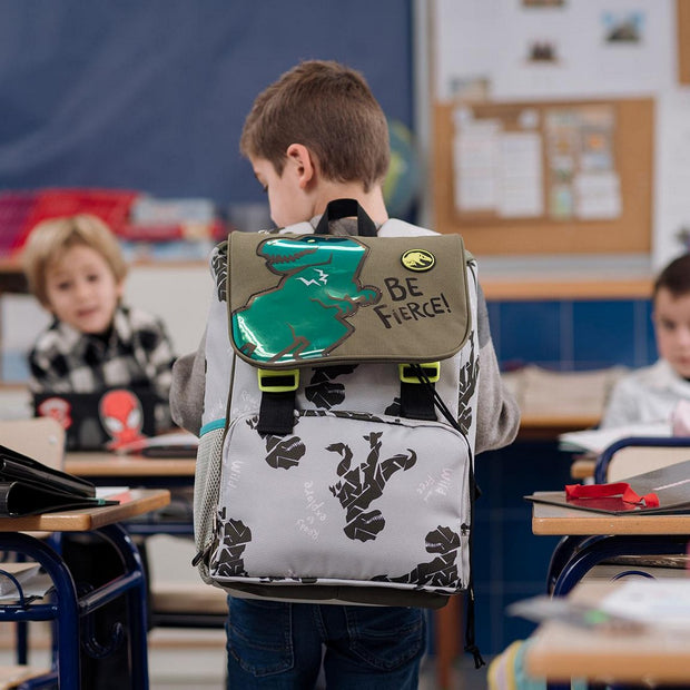 School Case with Accessories Jurassic Park School Case Dark green (12,5 x 6,5 x 19,5 cm)