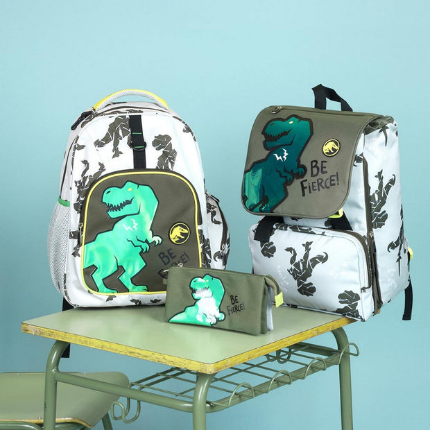 School Case with Accessories Jurassic Park School Case Dark green (12,5 x 6,5 x 19,5 cm)