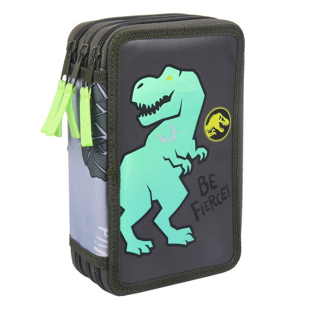 School Case with Accessories Jurassic Park School Case Dark green (12,5 x 6,5 x 19,5 cm)