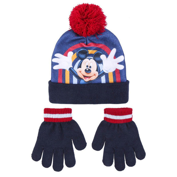 Hat & Gloves Mickey Mouse Blue (One size)