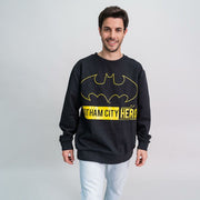 Herren Sweater ohne Kapuze Batman Schwarz