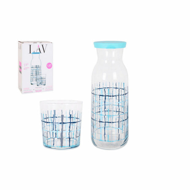 Satz LAV Kanne Gläser Kristall einstellen Blau (5 pcs)