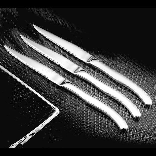 Steakmesser-Set Amefa Virgule Metall zweifarbig 12 Stück (23,5 x 1,9 x 0,8 cm)