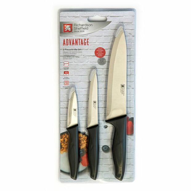 Messerset Richardson Sheffield Advantage 3 Stücke Schwarz Metall