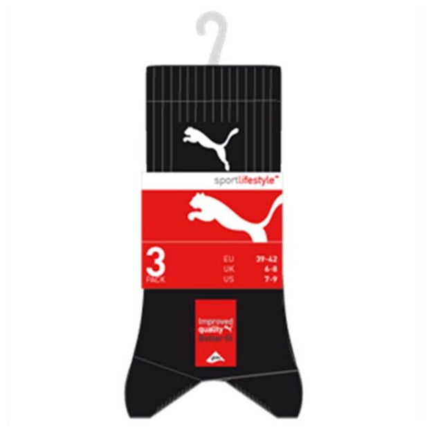Sportsocken Puma SPORT Herren 3 Paar 39-42 Schwarz (3 pcs)
