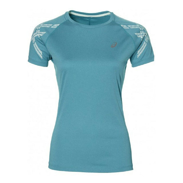 Damen Kurzarm-T-Shirt Asics  Stripe SS Top 141224 8057 Blau