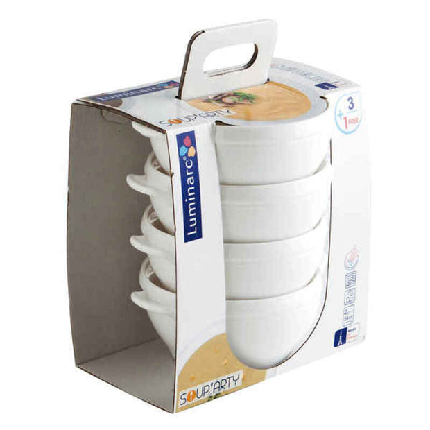 Suppenschalen-Set Luminarc Weiß Glas (54 cl) (4 pcs)
