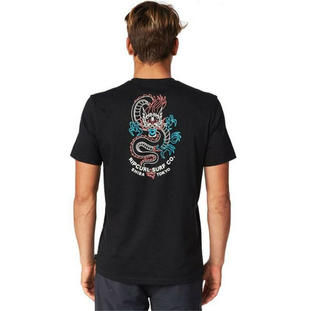 Herren Kurzarm-T-Shirt Rip Curl Animals Schwarz