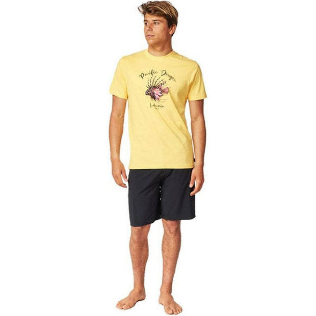 Herren Kurzarm-T-Shirt Rip Curl Desti Animals Gelb