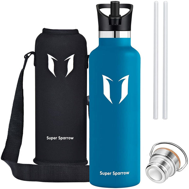 Wasserflasche Super Sparrow Stainless Steel Blau 750 ml (Restauriert B)