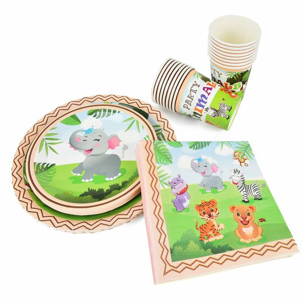 Geschirr-Set Zoo Safari Einwegartikel (Restauriert A)