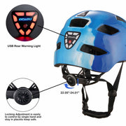 Fahrradhelm für Erwachsene 56-61 cm Blau LED Leicht (Restauriert A)