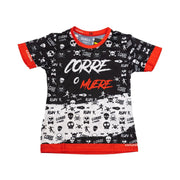 Herren Kurzarm-T-Shirt Kamuabu Correomuere Schwarz
