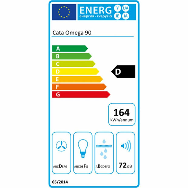 Konventioneller Rauchfang Cata OMEGA 900 90 cm 645 m3/h 72 dB 270W Edelstahl