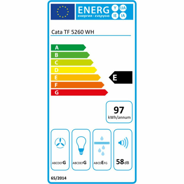 Konventioneller Rauchfang Cata TF5260WH 60 cm 310 m3/h 65 dB 180W