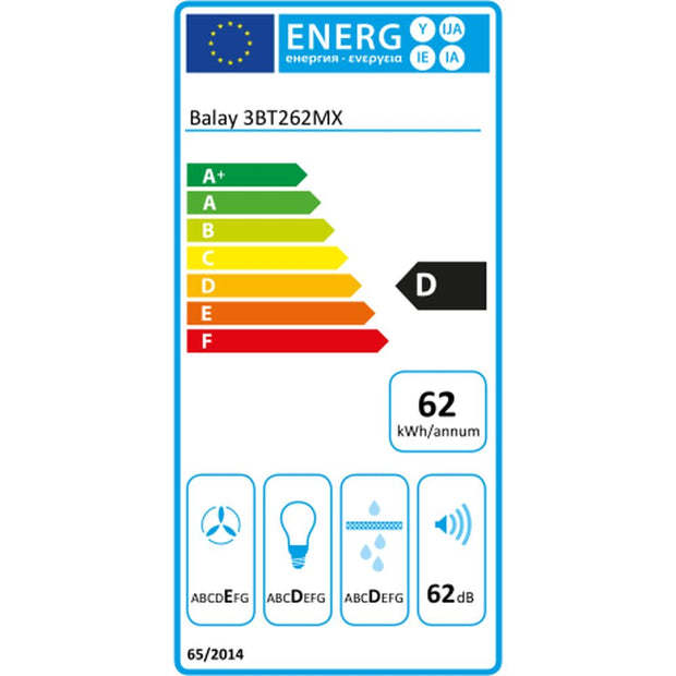 Küchenextraktor Balay 3BT262MX 60 cm 300 m³/h 115W D Edelstahl