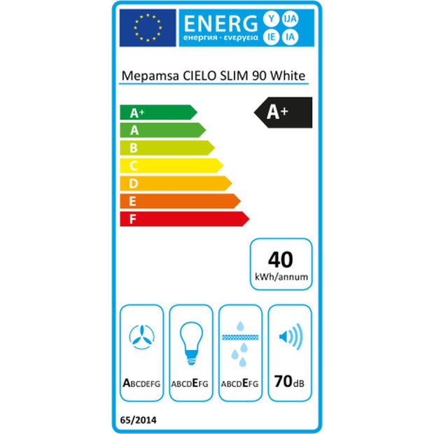 Konventioneller Rauchfang Mepamsa Cielo Slim 90 cm 720 m3/h 63 dB 145W Weiß A+