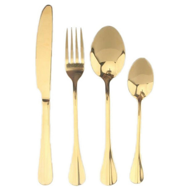 Besteckset DKD Home Decor Golden Edelstahl (16 pcs)