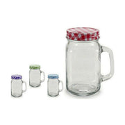 Kanne mit Deckel Metall Glas 12 Stück (430 ml)