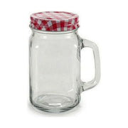 Kanne mit Deckel Metall Glas 12 Stück (430 ml)