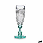 Champagnerglas Diamant Durchsichtig türkis Glas 6 Stück (185 ml)