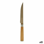 Messer Silberfarben Braun Edelstahl Bambus (2 x 24 x 2 cm) (12 Stück)