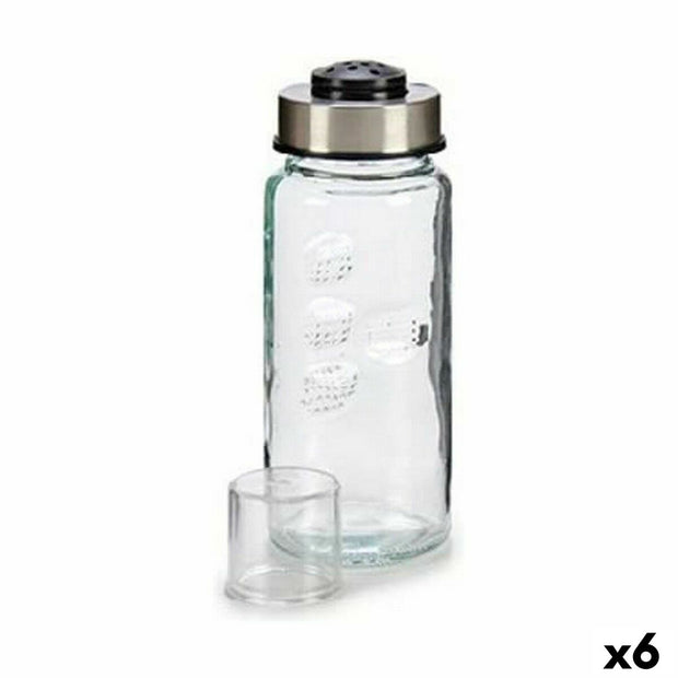 Salzstreuer Silberfarben Durchsichtig Stahl Glas (230 ml) (6 Stück)