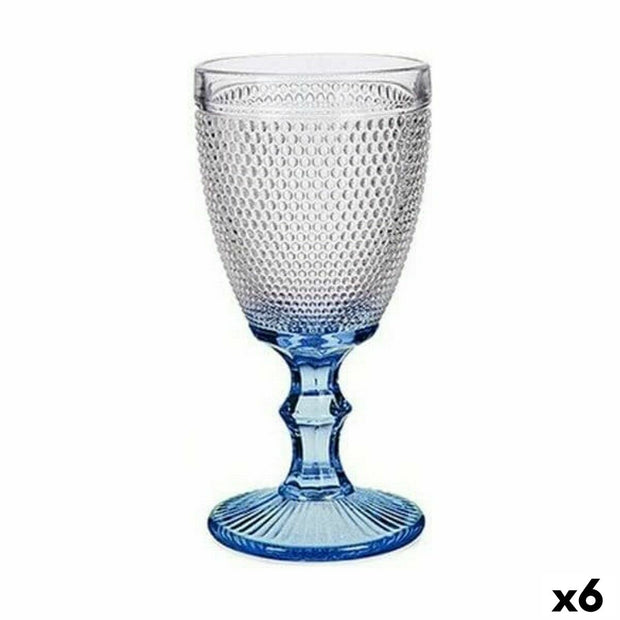 Glas Durchsichtig Punkte Blau Glas 6 Stück (240 ml)