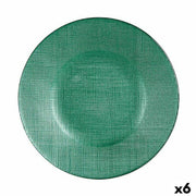 Flad plade grün Glas 6 Stück (21 x 2 x 21 cm)