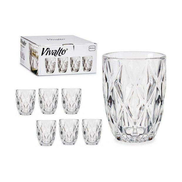 Becher Diamant Durchsichtig Glas 6 Stück (270 ml)