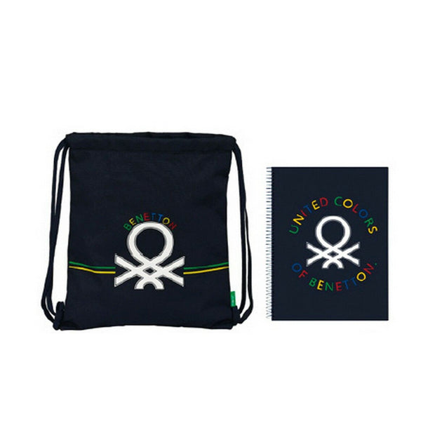 Stationery Set Benetton Sixties 2 Pieces Navy Blue