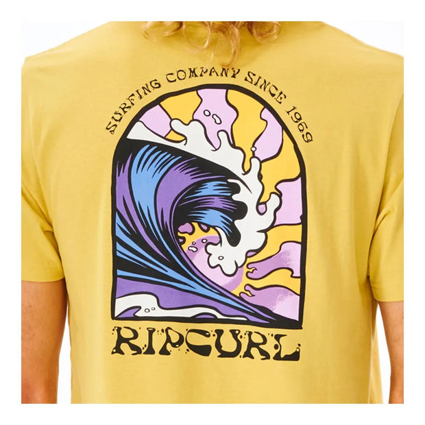 Herren Kurzarm-T-Shirt Rip Curl Gelb
