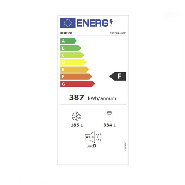 Kühlschrank Hisense RS677N4AWF 334 L Weiß 178 x 91 cm