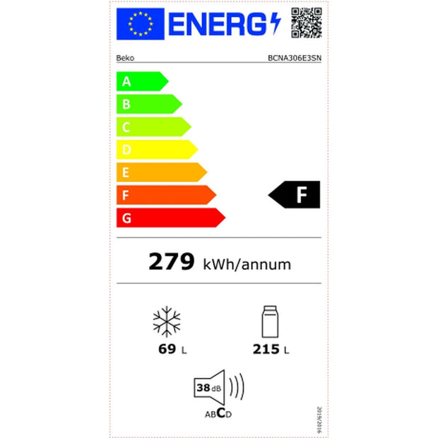 Kühl-Gefrierkombination BEKO BCNA306E3SN 215 L Weiß