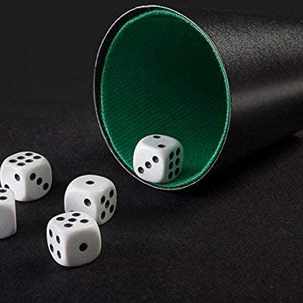 Shaker with Poker Dice Dimatel 7 Pieces
