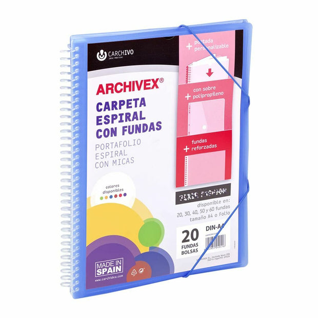 Organiser Folder Carchivo Archivex-Star Blue A4 Spiral
